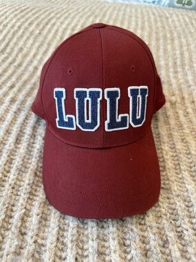 lululemon athletica adult Maroon Baseball Cap with Navy Lettering